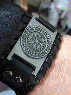 img 1 attached to Silver Viking Bracelet Nordic Vegvisir - Runic Compass Celtic Pagan Jewelry (Vegvisir Norse) review by Mike Swanson