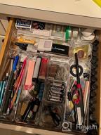 img 1 attached to 28-Piece Drawer Organizer Set By SMARTAKE - Non-Slip Silicone Pads, 4-Sized Trays For Makeup, Jewelry, Utensils - Perfect Storage Solution For Bedroom Dresser, Office, And Kitchen (Black) review by Jarrod Zuvers