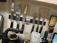 img 1 attached to Enkrio Magnetic Knife Holder For Wall - 12 Inch Black Stainless Steel Strip, No Drilling Required | Organize Your Kitchen With This Knife Rack And Keep Your Knives Handy! review by Sam Kriegshauser