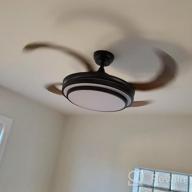 img 1 attached to DYRABREST 42" Modern LED Invisible Ceiling Fan Lights And Remote 4 Retractable Brown Blades Chandelier Fan Lighting For Home Indoor Bedroom Diningroom Livingroom (Black) review by Stephen Lunn