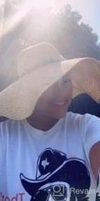 img 6 attached to Женская соломенная шляпа с широкими полями для защиты от солнца, складная гибкая летняя пляжная кепка с УФ-излучением