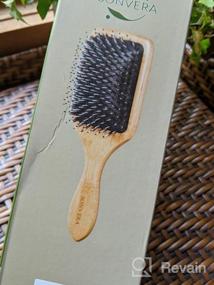 img 8 attached to Boar Bristle Hair Brush Set With Wide Tooth Tail Comb Men Detangling Hair Brushes For Women Mens Paddle Brush Bamboo Wooden Bore Natural Hairbrush For Shine Fine Hair Reduce Frizz Improve Hair Texture