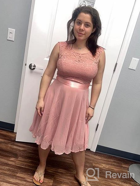 img 1 attached to Flattering and Feminine: BeryLove Short Floral Lace Bridesmaid Dress for A-line Party Style review by Shirlene Livingston