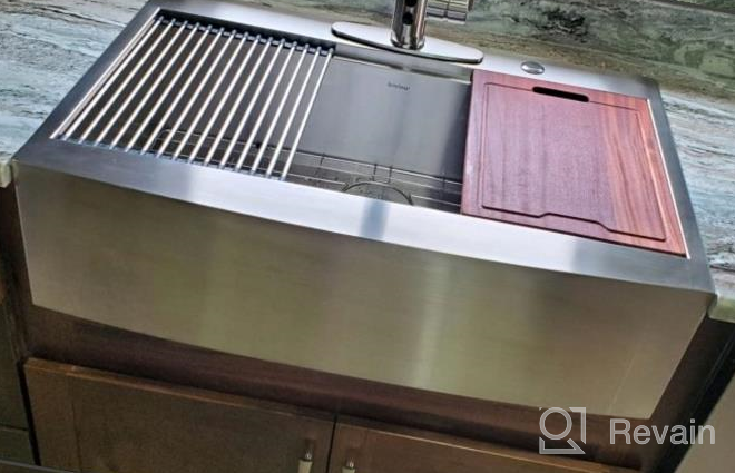 img 1 attached to Lordear 33 Inch Drop-In Farmhouse Sink: Topmount Apron Front Stainless Steel Kitchen Sink With 16-Gauge Deep Single Bowl review by Chris Munns