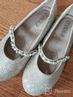 img 1 attached to Sparkling Elegance: SANDALUP Little Ballet Inlaid Rhinestone Girls' Flats review by Jennifer Franklin