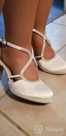 картинка 1 прикреплена к отзыву Chic And Comfy: Low Heel Satin Bridal Wedding Shoes For Women With Ankle Strap And Platform от Duane Kaul