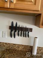 img 1 attached to Organize Your Kitchen With FINDKING'S Ash Wood Magnetic Knife Strip - 16 Inch Deep Grey Wooden Rack For Knives And Utensils (No Drilling Required) review by James Baker