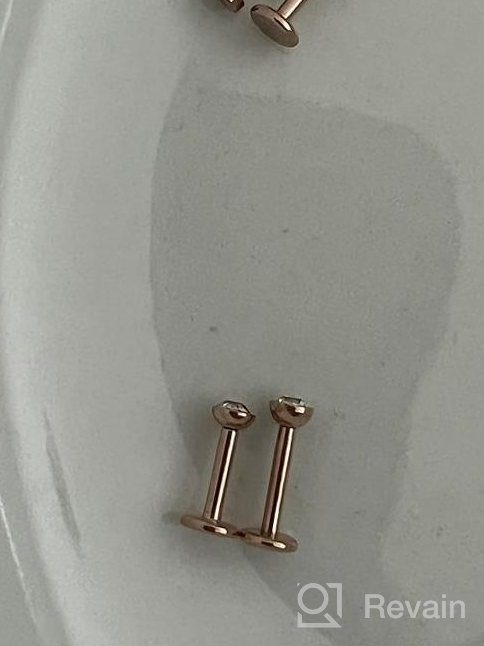 img 1 attached to Get Your Pierce On With Our Gnoliew 16G Stainless Steel Studs For Lip, Cartilage, Tragus & Nose Piercings! review by Kim Gilbert