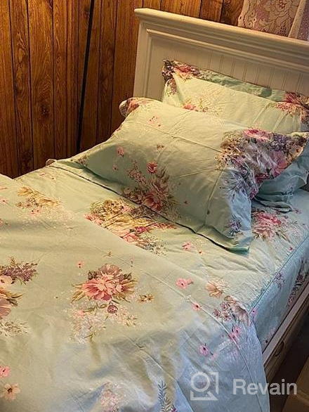 img 1 attached to FADFAY Shabby Pink Floral King Size Bed Sheet Set - Premium Cotton Deep Pocket Sheets For A Cozy Night'S Sleep - 4-Piece Set Included review by Mary Gilbert