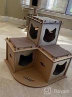 img 1 attached to PETIQUE Cat Villa Cardboard Scratcher Tower, Modern Indoor/Outdoor Cat House Furniture, Planet-Friendly Playground For Cats & Small Dogs review by Michael Persing