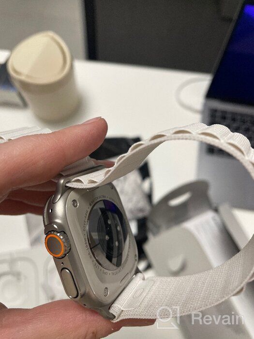 img 2 attached to 🍏 Apple Watch Ultra 49mm Titanium Case Cellular - Titanium/Orange Alpine Loop review by Jeong Hoon ᠌