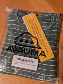 img 6 attached to Пижамный комплект AVAUMA для малышей в рубчик с рисунком в полоску для плотного прилегания к одежде для сна, идеально подходит для повседневного ношения