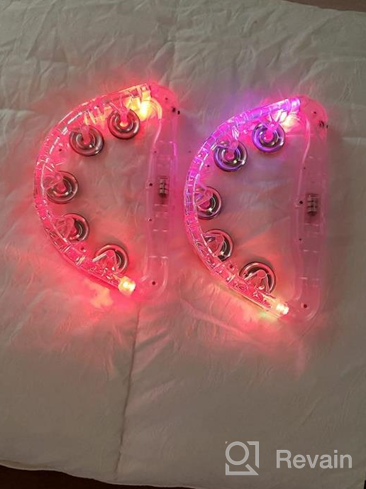 img 1 attached to LED Musical Instruments Tambourine For Party Supplies, Flashing Aywewii Light Up Handheld Percussion For Wedding, Birthday And Christmas Celebrations review by Rick Bishop