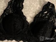 img 1 attached to Women'S Lace Bralette Padded Deep V Neck Bra: Wirefree, Adjustable & Plunge For Comfort! review by Sarah Phillips