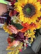 img 1 attached to Breathtaking HiiARug Sunflower & Rose Wedding Bouquets In Burnt Orange & Burgundy Shades! review by Troy Caldwell