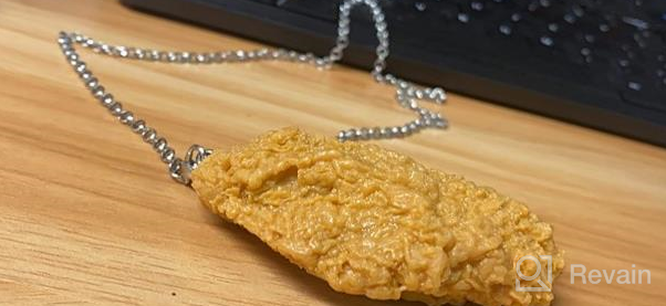 img 1 attached to 🍗 3D Simulated Fried Chicken Y-Style Necklace - Funny Resin Drumstick Pendant with Wings; Creative Barbecue Shaped Jewelry for Women & Girls - Party Necklace review by Lindsey Braaten