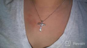 img 6 attached to 💎 Stunning FC Jory White & Rose Gold Plated Crystal Rhinestone Cross Necklace