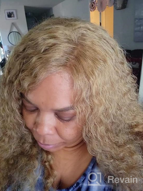 img 1 attached to BLY Deep Wave Frontal Wig Human Hair 13X4 Transparent Lace Front Wigs For Black Women Pre Plucked Knots Bleached Glueless Wigs 150% Density Natural Black Color 24 Inch review by Heidi Willis