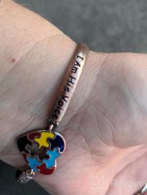 img 7 attached to Autism Awareness Bracelet: LQRI - Autism Puzzle Piece Charm Jewelry Gift for Autistic Children, Teachers, Moms - Symbolizing My Voice, My Heart