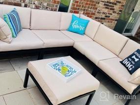 img 6 attached to 6-Seat All-Weather Sectional Sofa Set - PatioFestival Conversation Outdoor Metal Furniture W/ Cushioned Seats For Garden, Lawn & Pool