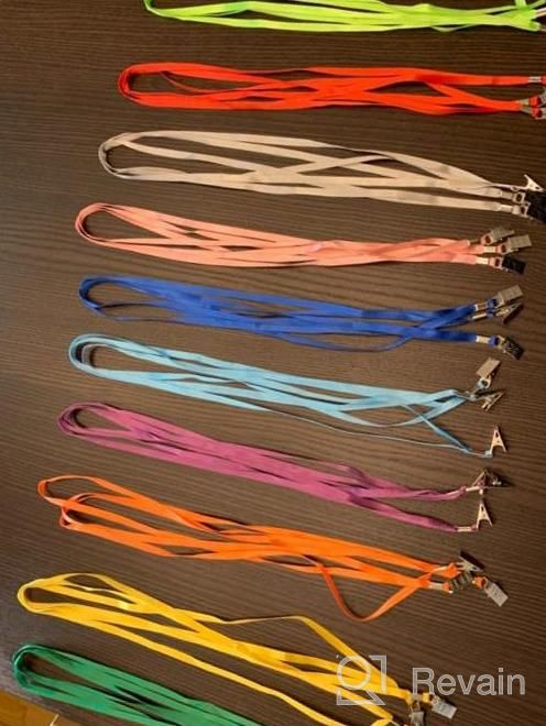 img 1 attached to Lanyard With Clip, Wisdompro 30 Pack Of 17 Inch Colorful Blank Flat Nylon Neck Lanyard Strap With Bulldog Clip Attachment For ID Badges, Name Tags - Multicolor review by Sejal Beasley