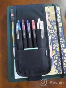 img 6 attached to Durable Notebook Pen Holder,Pencil Holder For Journals, Notebooks ,Hardcover Book,Hold Multi Pens,Ruler, Detachable Elastic Band