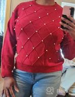 img 1 attached to Fashionable Women'S Long Sleeve Ribbed Knit Pearl Sweater Pullover By Miessial review by Zha Rivera