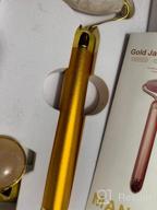 img 1 attached to Electric Rose Quartz Jade Roller Facial Massager And 2-In-1 Face Roller review by Josh Ulrich
