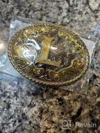 img 1 attached to Large Gold Western Belt Buckle With Initials ABCDEFG To Y For Men And Women (ABC-Z) review by Brett Blazis