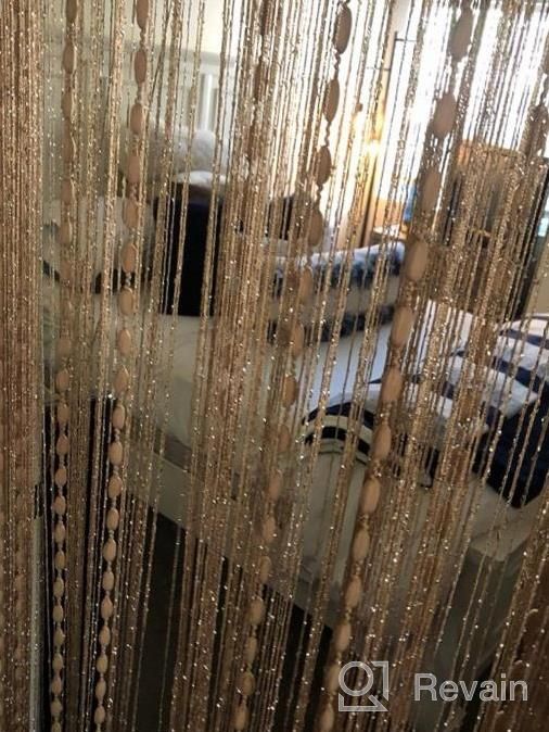 img 1 attached to Champagne 39X79 Inch Soft Ball Glitter Fringe Door String Curtains - Romantic Room Divider For Home Décor, Wedding Backdrop, Girls Bedroom Window & Party Doorways! review by Rachel Mercer