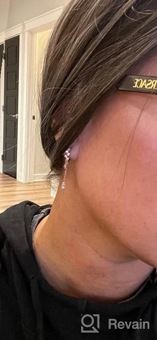 img 1 attached to 💧 Sparkling SLUYNZ 925 Sterling Silver CZ Hoop Earrings - Water Droplets Dangle for Women & Teen Girls review by Benjamin Cleveland
