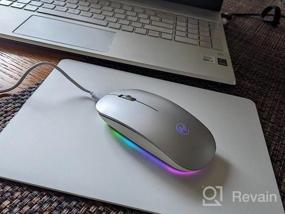 img 5 attached to RGB Wireless Mouse, Uiosmuph G18 Rechargeable Silent Backlit USB & Type C Laptop Mouse With RGB Backlight, Metal Base & Type C Charging (Rose Gold)