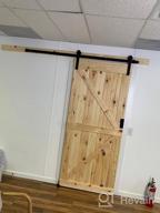 img 1 attached to Upgrade Your Space With SKYSEN 7FT Single Sliding Barn Door Hardware Kit - Smooth, Quiet & Easy To Install | Available In 4FT-13FT Lengths - 1/4” Thick Material - Black (I Shape) review by Javein Harvey