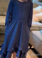 img 1 attached to MITILLY Girls' Casual Maxi Dress With Pockets, Ruffle Swing Hem, And Belt - 3/4 Sleeves review by David Burrell