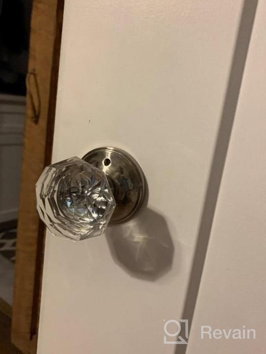 img 1 attached to 5 Pack Keyless Privacy Door Knobs - Crystal Glass Handles In Modern Design, Satin Nickel Finish review by Robert Kimble