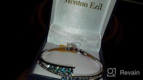 img 5 attached to Adjustable Hinged Love Encounter Bangle Bracelet With White Gold Plated Crystals By Menton Ezil Jewelry