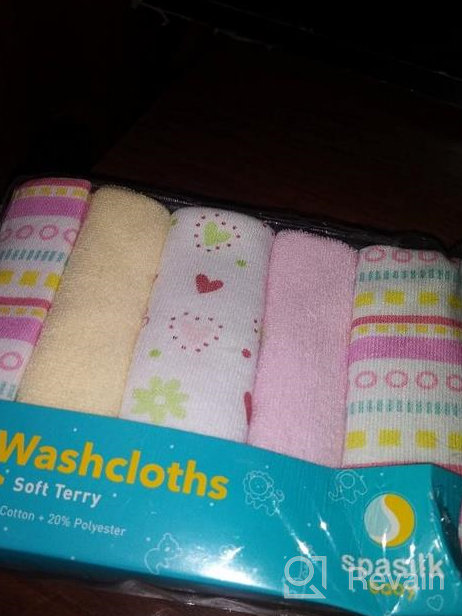 img 1 attached to 10-Pack Soft Terry Washcloth Wipes Set For Newborn Boys And Girls - Green Diamonds - Spasilk review by Kenneth Rich