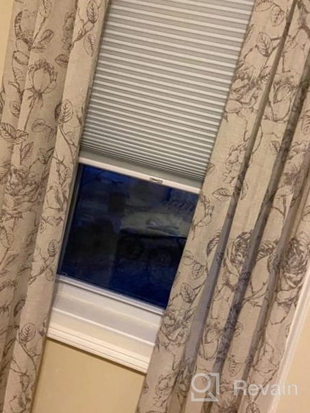 img 1 attached to H.VERSAILTEX Navy Floral Pencil Sketch Style Linen Blended Curtains - Light Reducing Sheer Panels For Living Room (84 Inch Length, 2 Panel Set) review by Shannon Reynolds