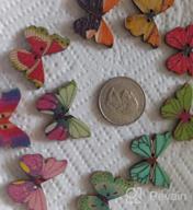 img 1 attached to 300Pcs Vintage Wooden Buttons With Flower Patterns - Mixed Sizes 2 Holes, 50 Butterfly Craft Supplies For DIY Sewing Handmade Clothes Decorations 0.6/0.78/1Inch review by Melota Phillips