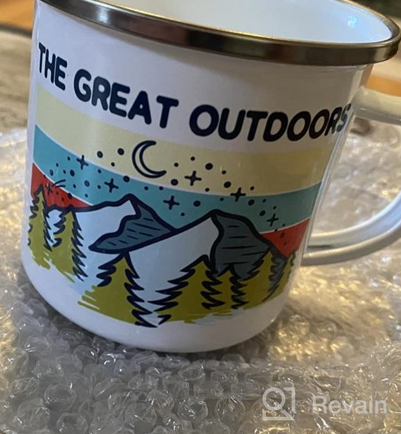 img 1 attached to Mountain Hiking Adventure Enamel Campfire Coffee Mug - Great Outdoors Wildlife Nature Camping Lover Gift (12Oz) - Camp Cup review by Kaushik Inlawker