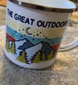 img 4 attached to Mountain Hiking Adventure Enamel Campfire Coffee Mug - Great Outdoors Wildlife Nature Camping Lover Gift (12Oz) - Camp Cup