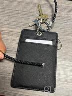 img 1 attached to Boshiho Cowhide Leather ID Badge Card Holder With 19" Neck Lanyard, Vertical Style Dark Brown - SEO Optimized review by Kevin Brianne