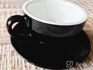 img 1 attached to Coffeezone Cappuccino Barista Cup And Saucer Latte Art And Americano New Bone China For Coffee Shop (Glossy Black, 8.5 Oz) review by James Sevenfourgd