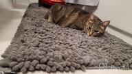 img 1 attached to Navy Non-Slip Bath Mat: Extra Thick, Chenille Fluffy Shag Bathroom Rug For Entryway, Living Room, And Indoor Spaces - 20" X 32 review by Maria Sandoval