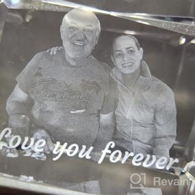 img 6 attached to 3D Crystal Photo Personalized Christmas Gift With Your Own Photo For Family Mom Dad Engraved Diamond Crystal Unique Birthday Gift 3D Etched Picture Anniversary Couple Gift For Wife Husband Large