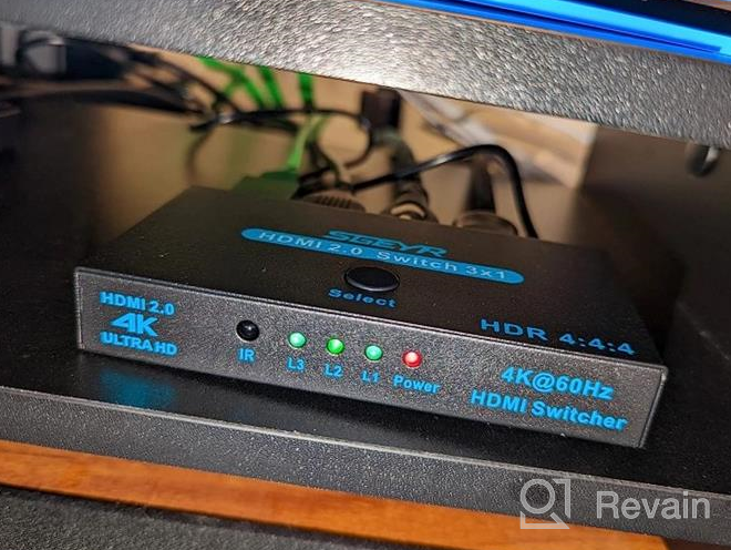 img 1 attached to 🔌 SGEYR HDMI 2.0 Switch Splitter: 3 Port 4K HDMI Switcher with IR Remote Control - Ultra HD 3D 2160P 1080P, HDCP 2.2 Support review by James Hess