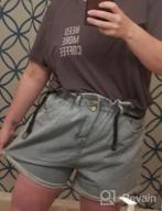 img 1 attached to Get Ready For Summer With Plaid&Plain Women'S High Waisted Rolled Blue Jean Shorts review by Cris Walton