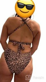 img 5 attached to Get Ready For The Beach With SweatyRocks Women'S Leopard One Piece Swimwear With Criss Cross Tie Knot Front And Open Back