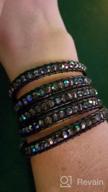 img 1 attached to Authentic Leather Bracelet with Multi-Color Beads - Perfect Gift! (5 Wraps, Faceted AB Rhinestone) review by Kyle Armstrong