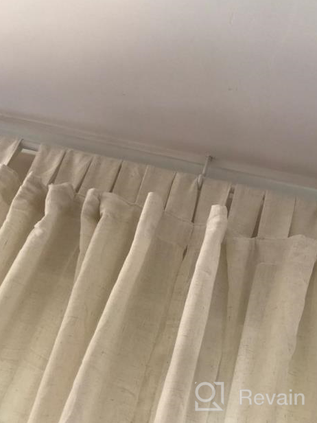 img 1 attached to Light Filtering Linen Curtains With Tab Top Design - Elegant And Casual Window Draperies For Living Room And Bedroom, 63 Inches Long, Privacy Added - 1 Pair, 52" W X 63" L, In Angora Color review by Julio Rattanajatuphorn